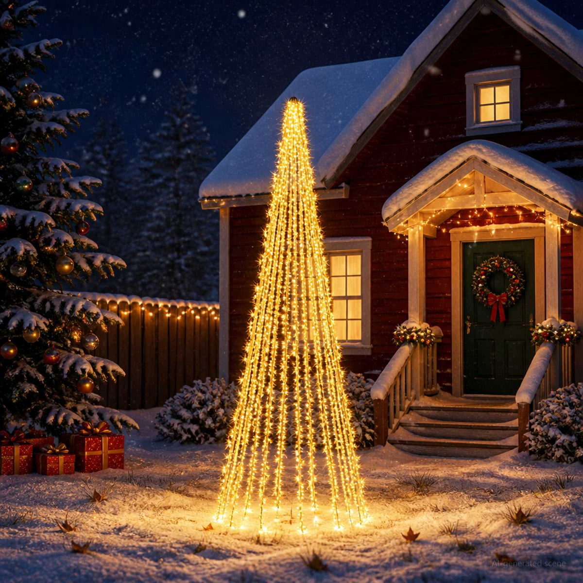 Christmas Tree Lights with 12 LEDs 1608 LEDs Warm White