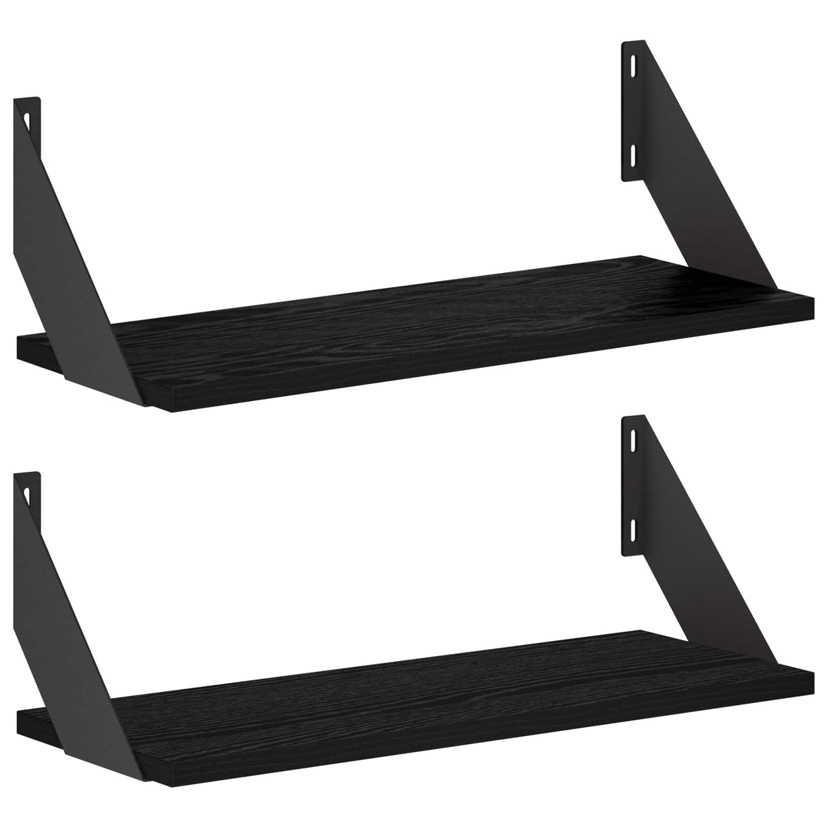 Wall Shelves 2 pcs Black Oak 50 x 20 x 17 cm