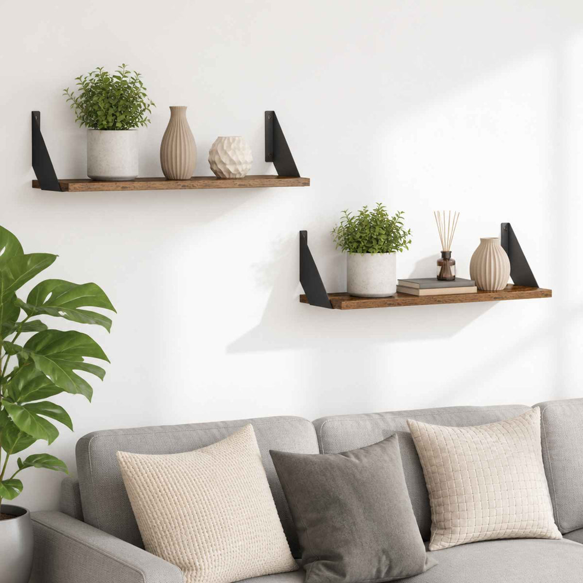 Wall Shelves 2 pcs Old Wood 50 x 20 x 17 cm