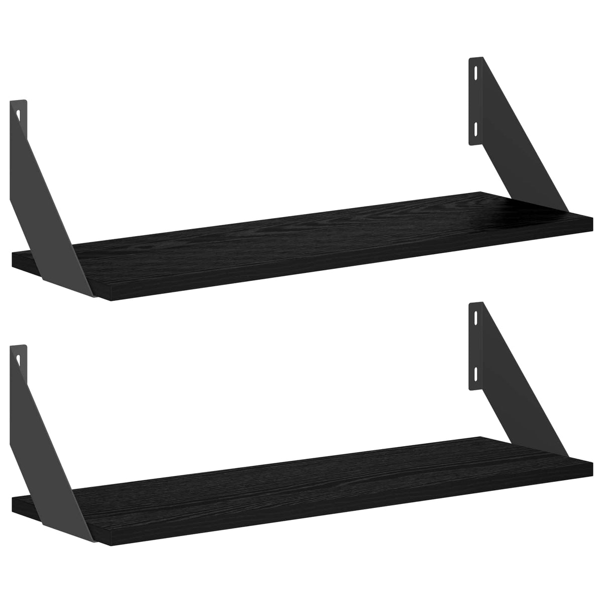 Wall Shelves 2 pcs Black Oak 60 x 20 x 17 cm