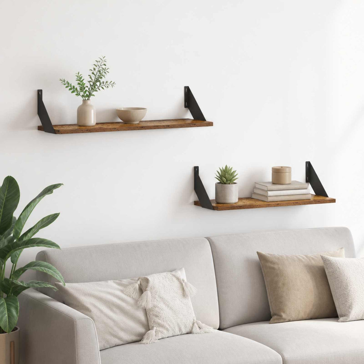 Wall Shelves 2 pcs Old Wood 70 x 20 x 17 cm