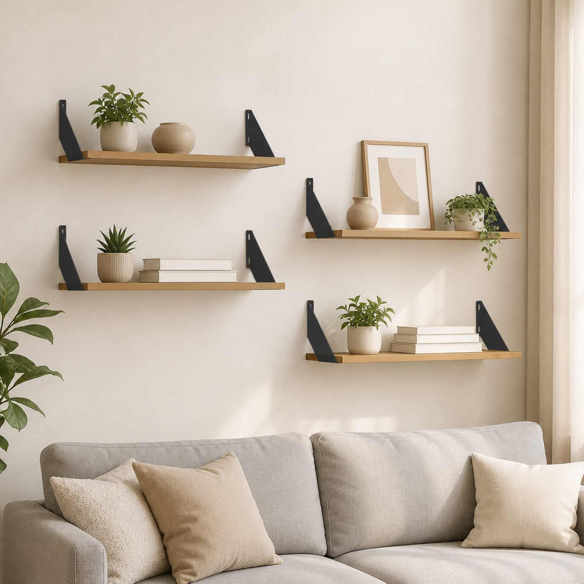 Wall Shelves 4 pcs Artisan Oak 70 x 20 x 17 cm