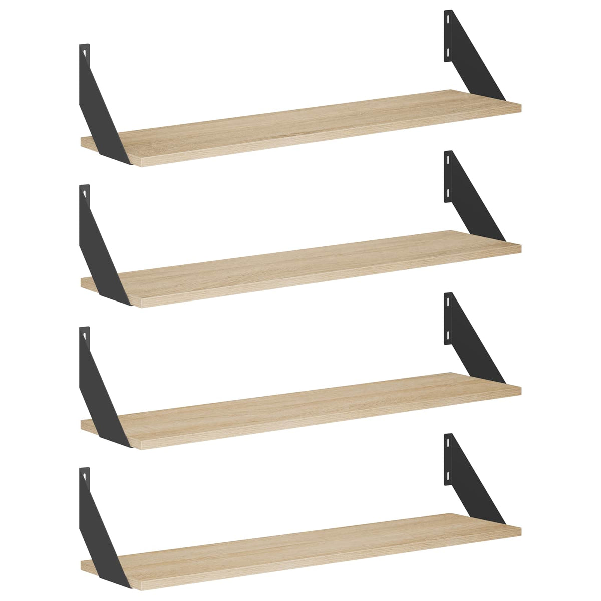 Wall Shelves 4 pcs Sonoma Oak 80 x 20 x 17 cm