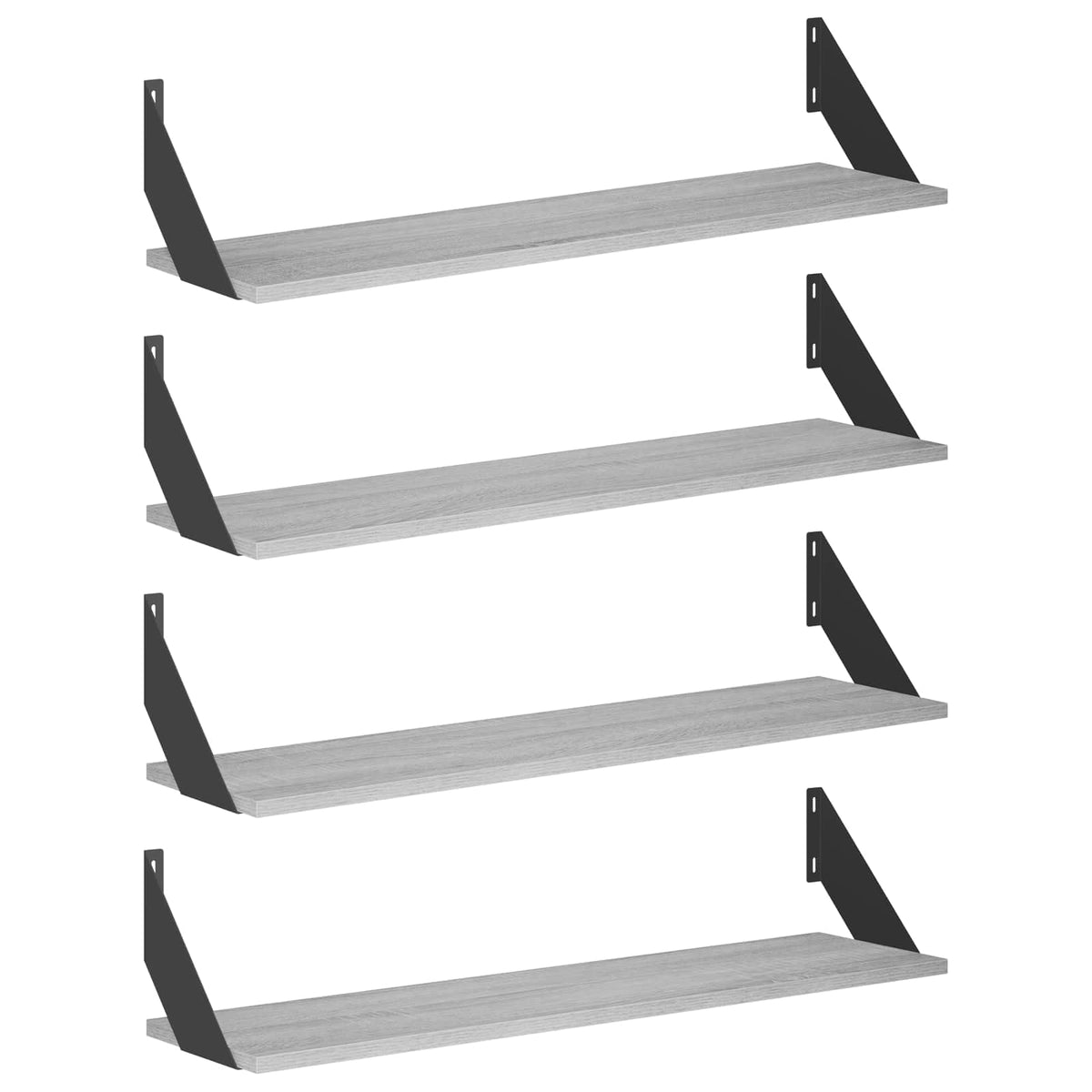 Wall Shelves 4 pcs Grey Sonoma 80 x 20 x 17 cm