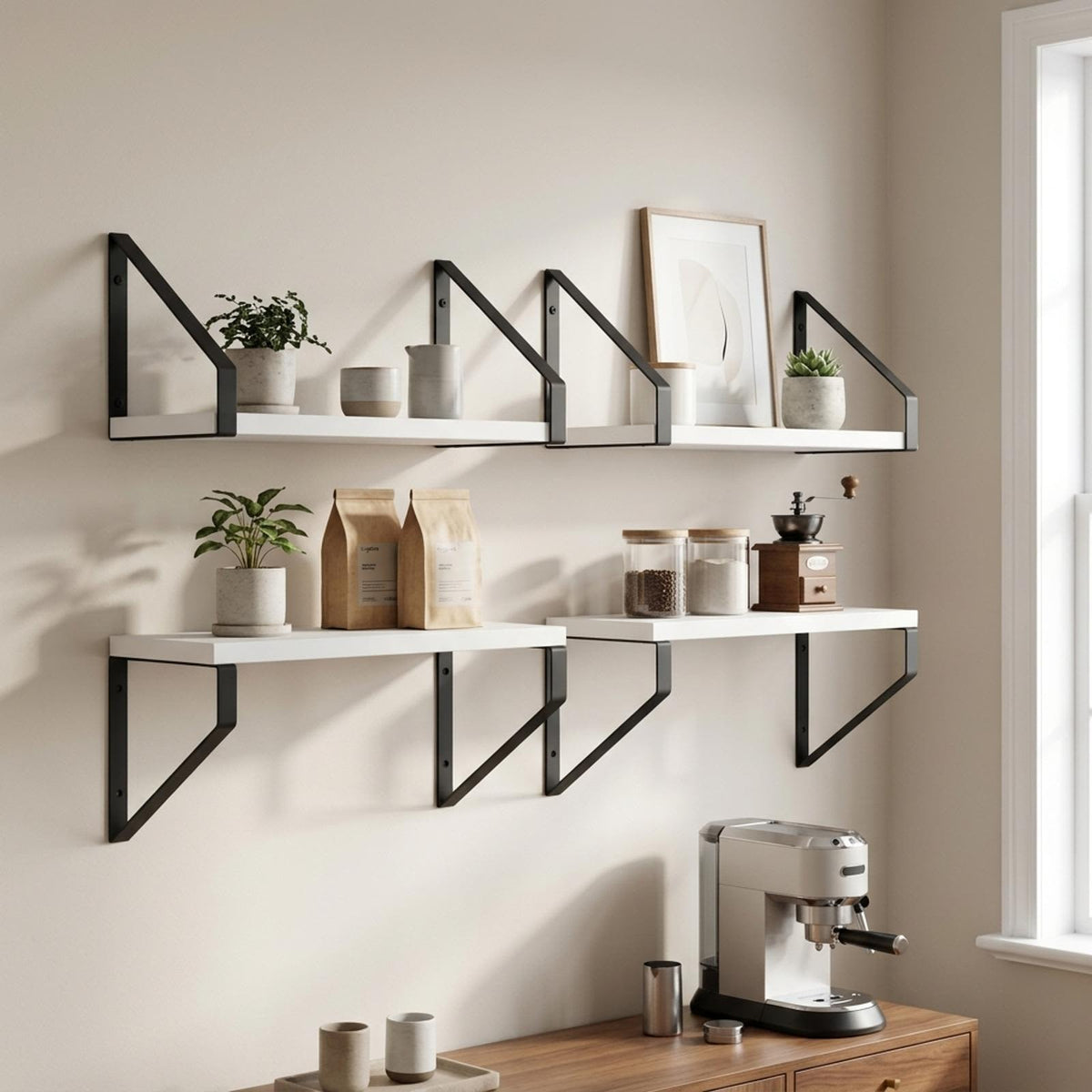 Wall Shelves 4 pcs White 30 x 16 x 15.5 cm