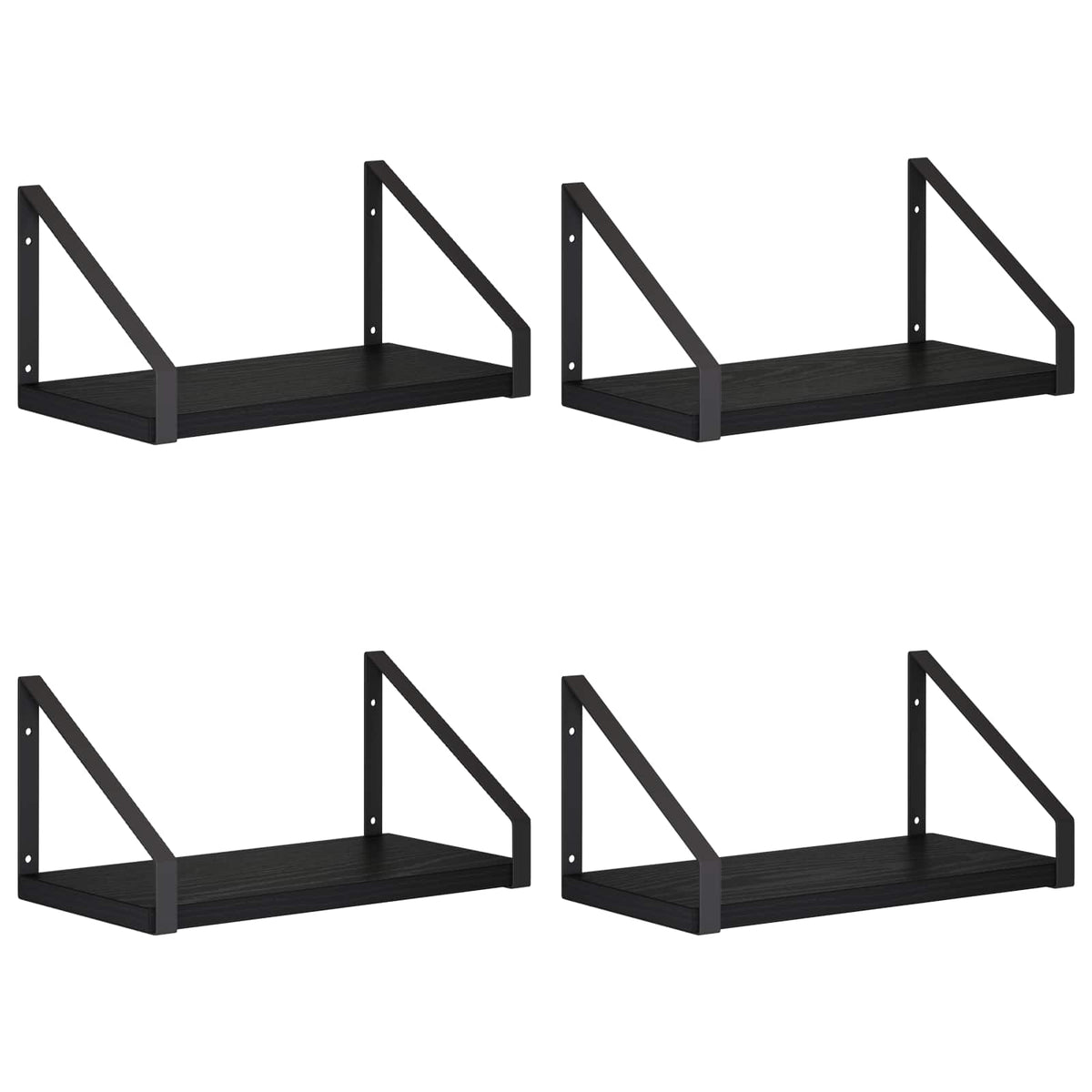 Wall Shelves 4 pcs Black Oak 30 x 16 x 15.5 cm