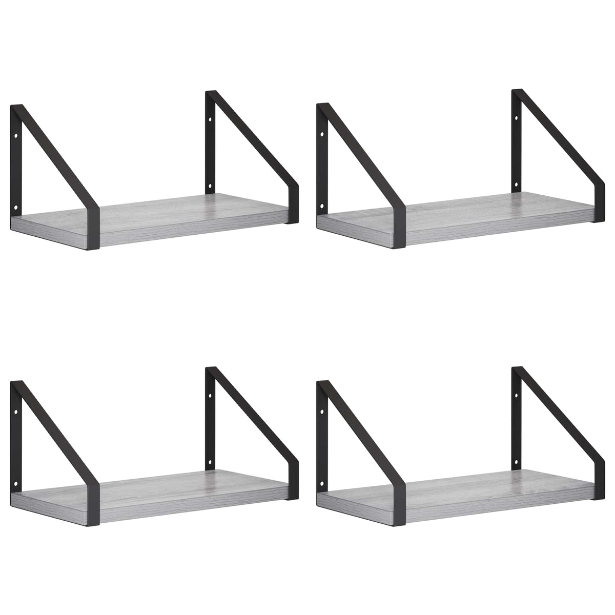 Wall Shelves 4 pcs Grey Sonoma 30 x 16 x 15.5 cm