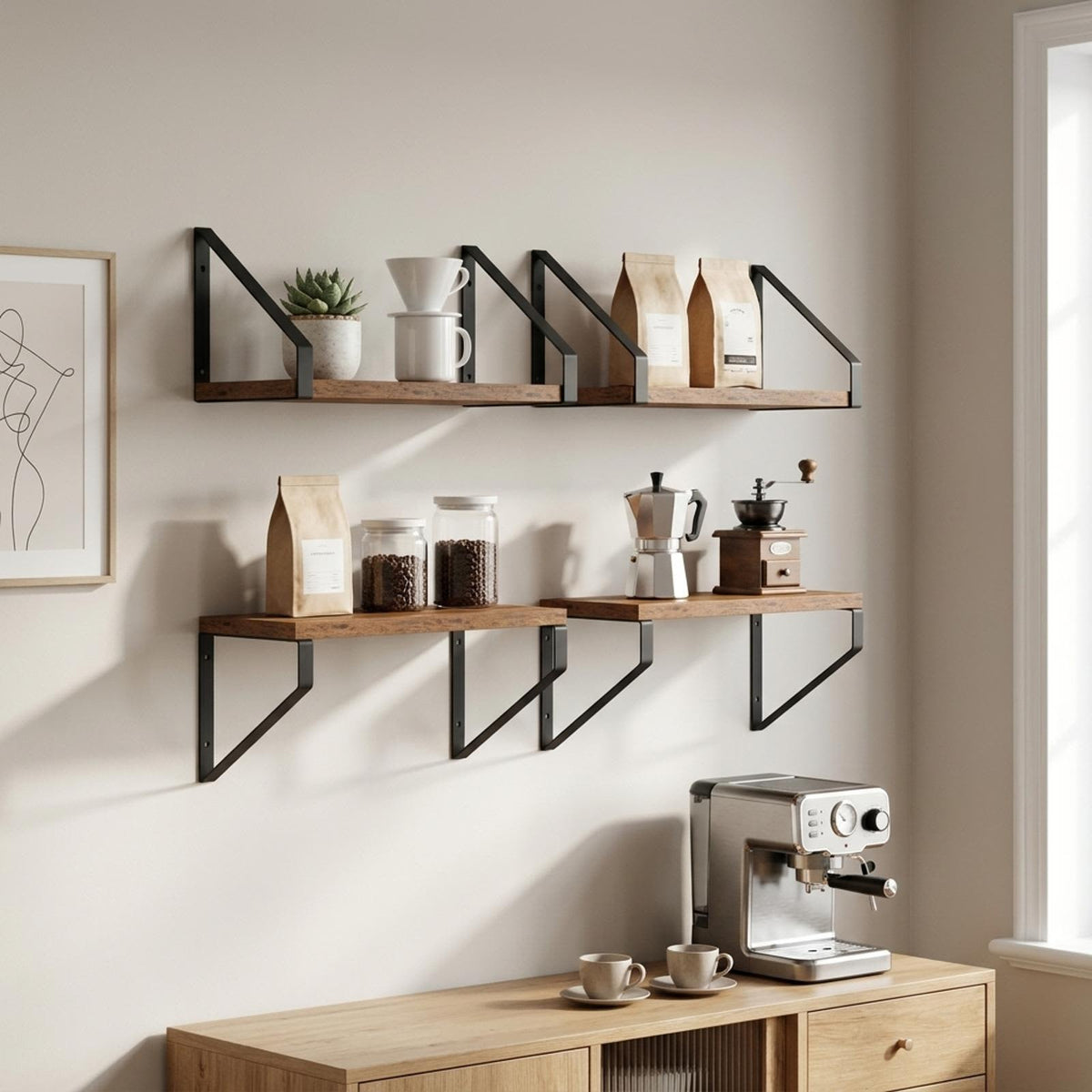 Wall Shelves 4 pcs Old Wood 30 x 16 x 15.5 cm