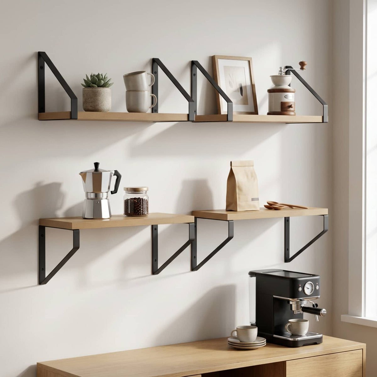 Wall Shelves 4 pcs Artisan Oak 30 x 16 x 15.5 cm