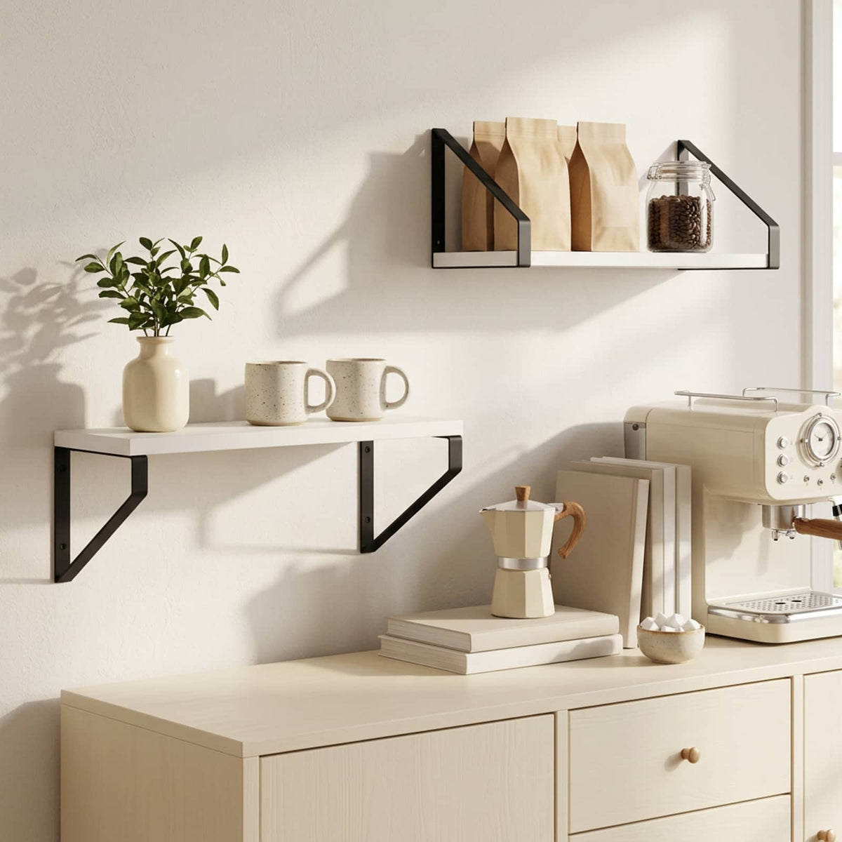 Wall Shelves 2 pcs White 40 x 16 x 15.5 cm