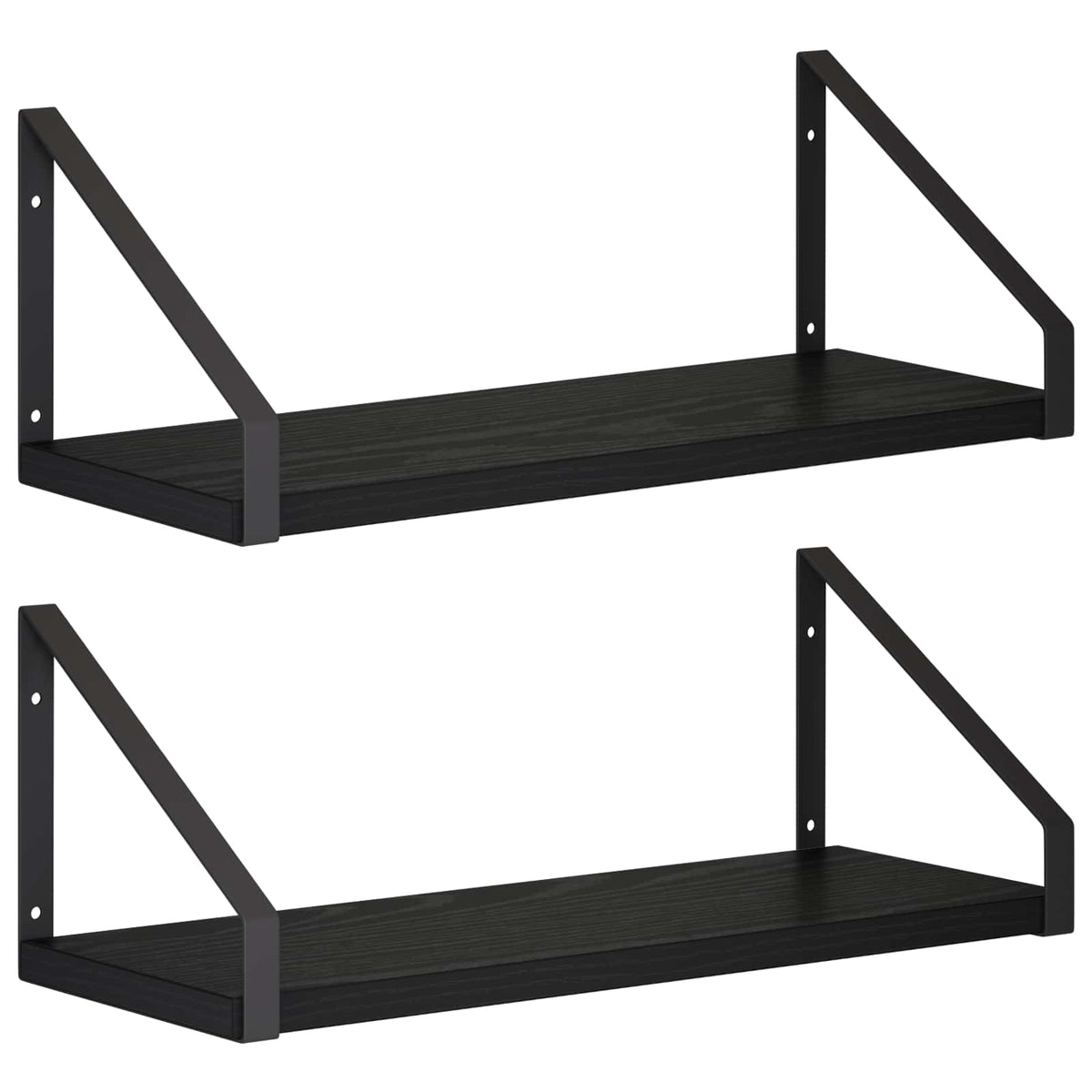 Wall Shelves 2 pcs Black Oak 40 x 16 x 15.5 cm