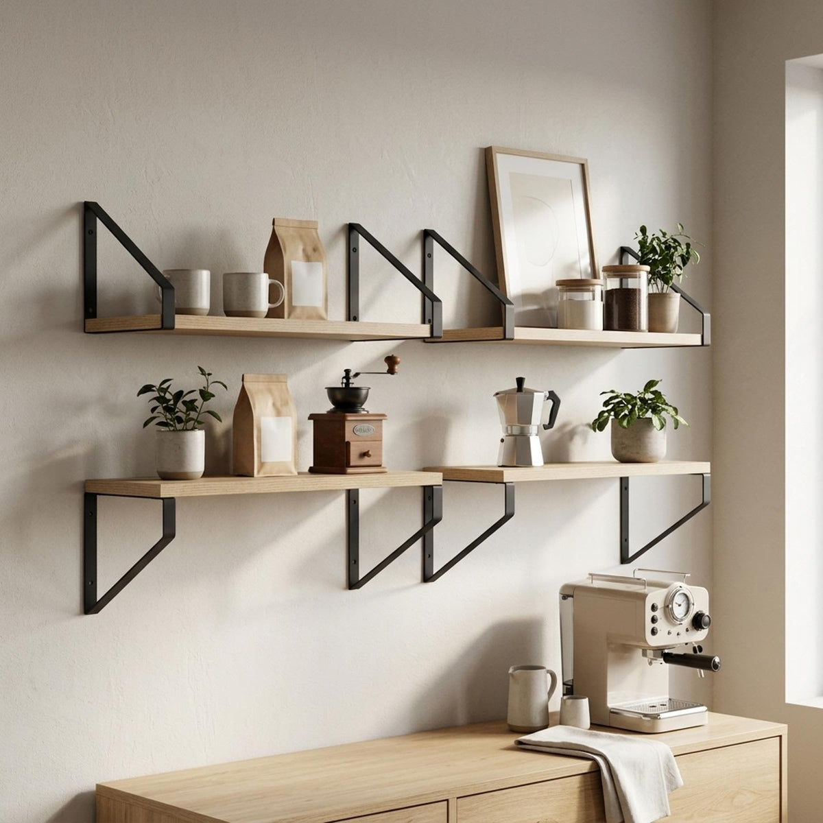 Wall Shelves 4 pcs Sonoma Oak 40 x 16 x 15.5 cm