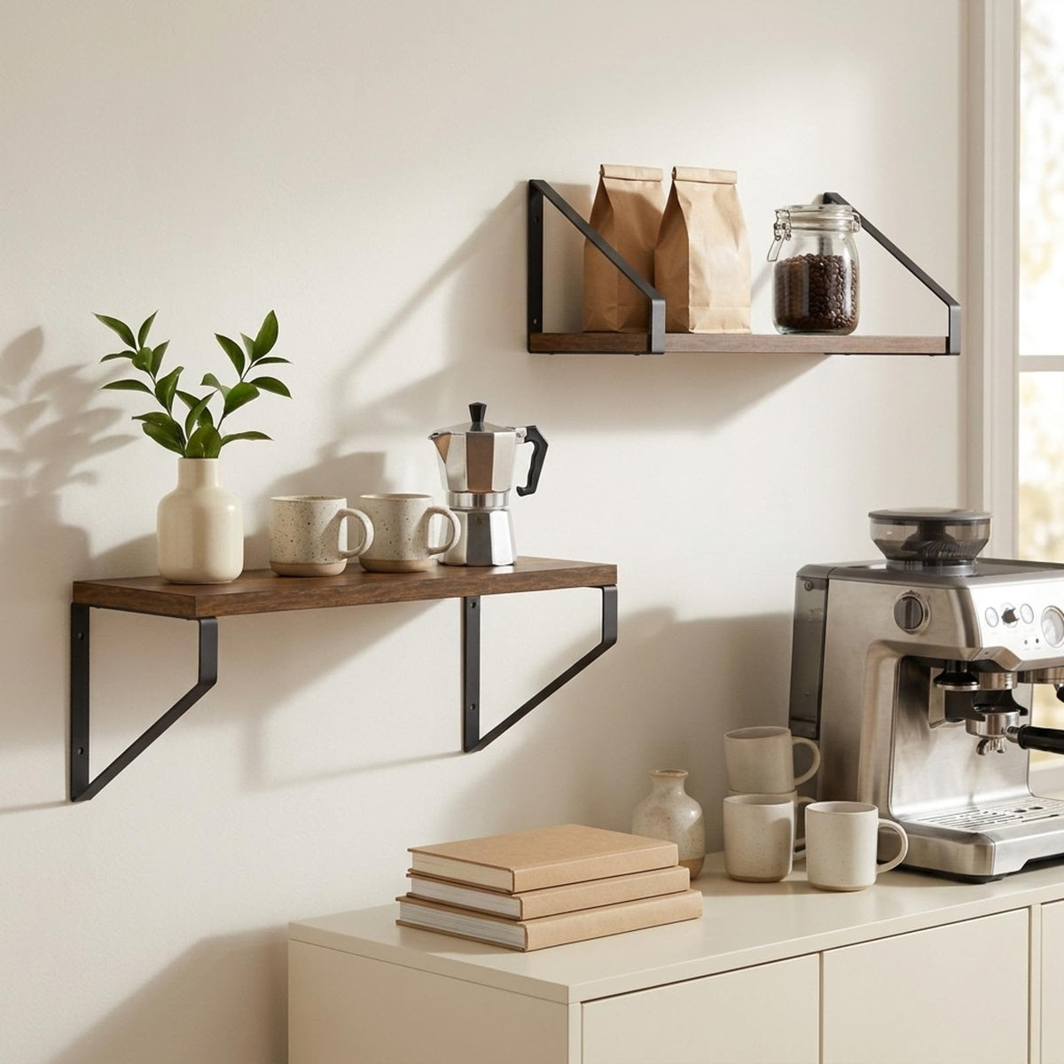 Wall Shelves 2 pcs Smoked Oak 40 x 16 x 15.5 cm