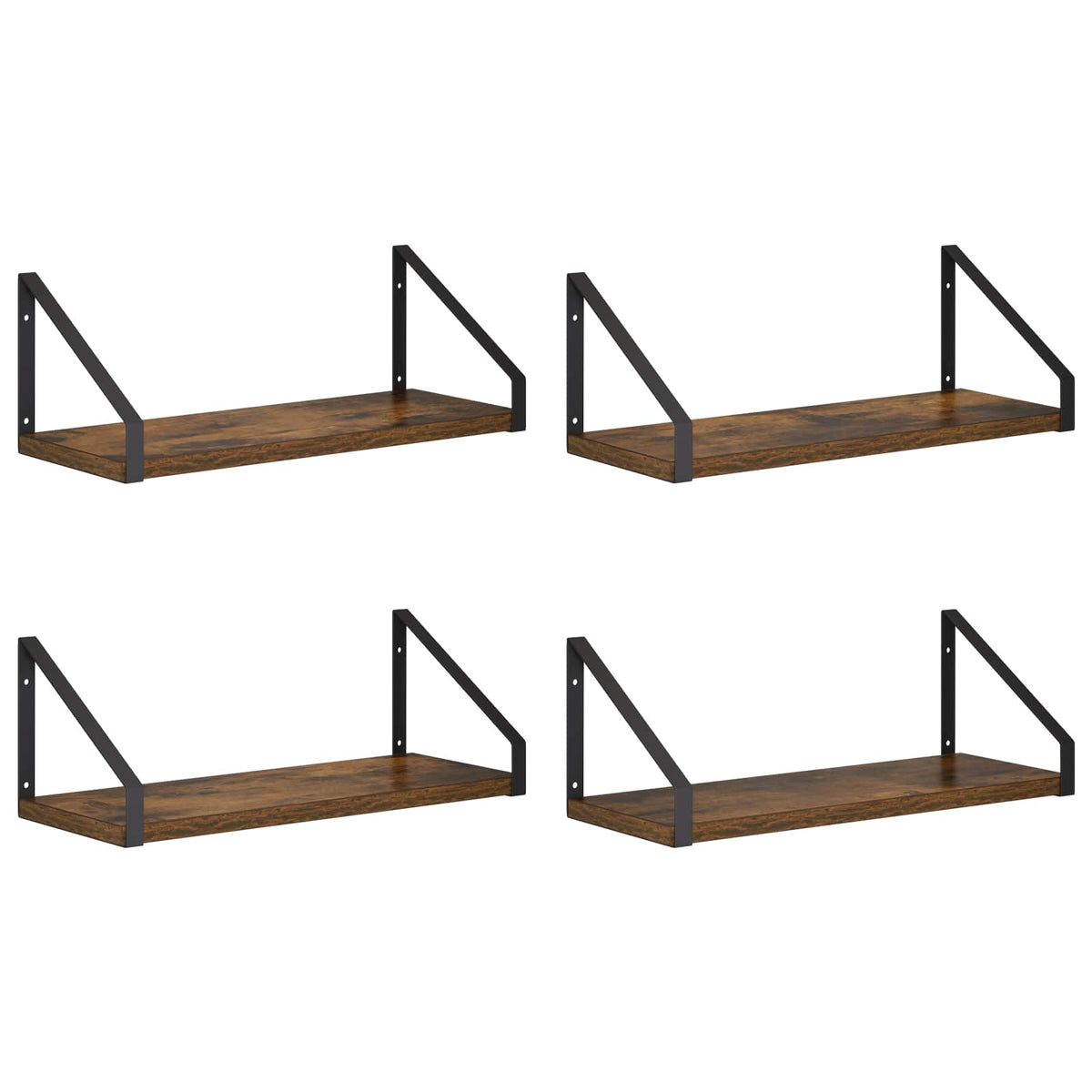 Wall Shelves 4 pcs Smoked Oak 40 x 16 x 15.5 cm