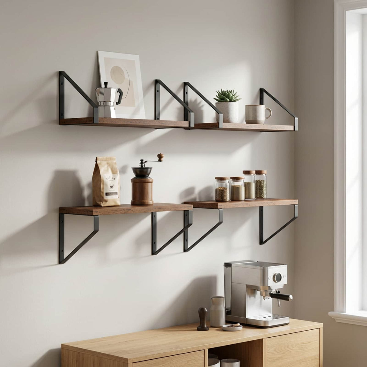 Wall Shelves 4 pcs Old Wood 40 x 16 x 15.5 cm