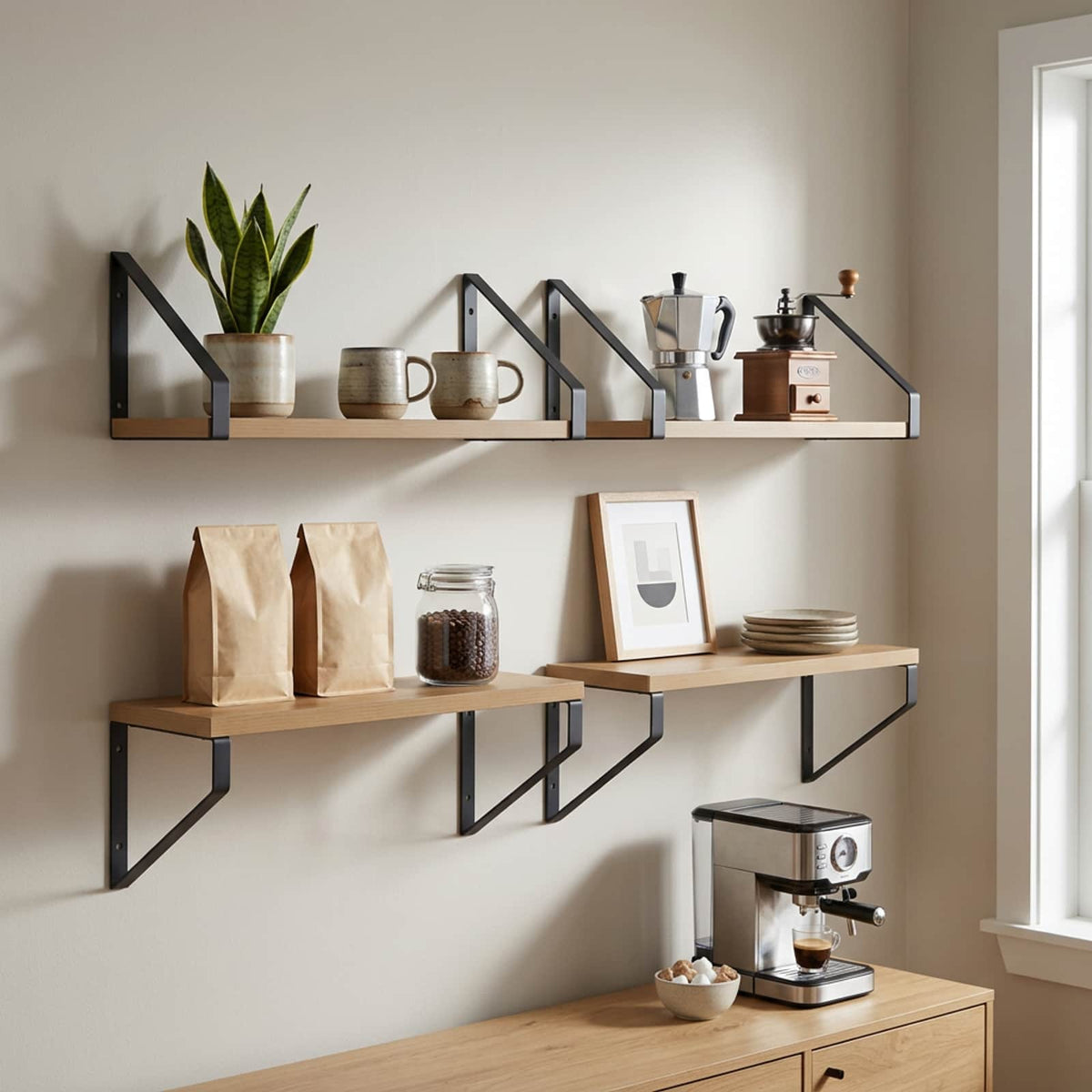 Wall Shelves 4 pcs Artisan Oak 40 x 16 x 15.5 cm