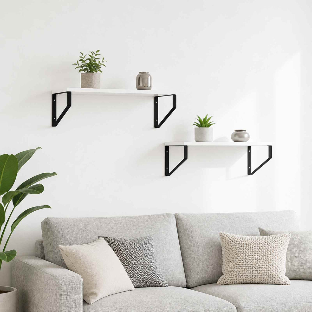 Wall Shelves 2 pcs White 50 x 16 x 15.5 cm