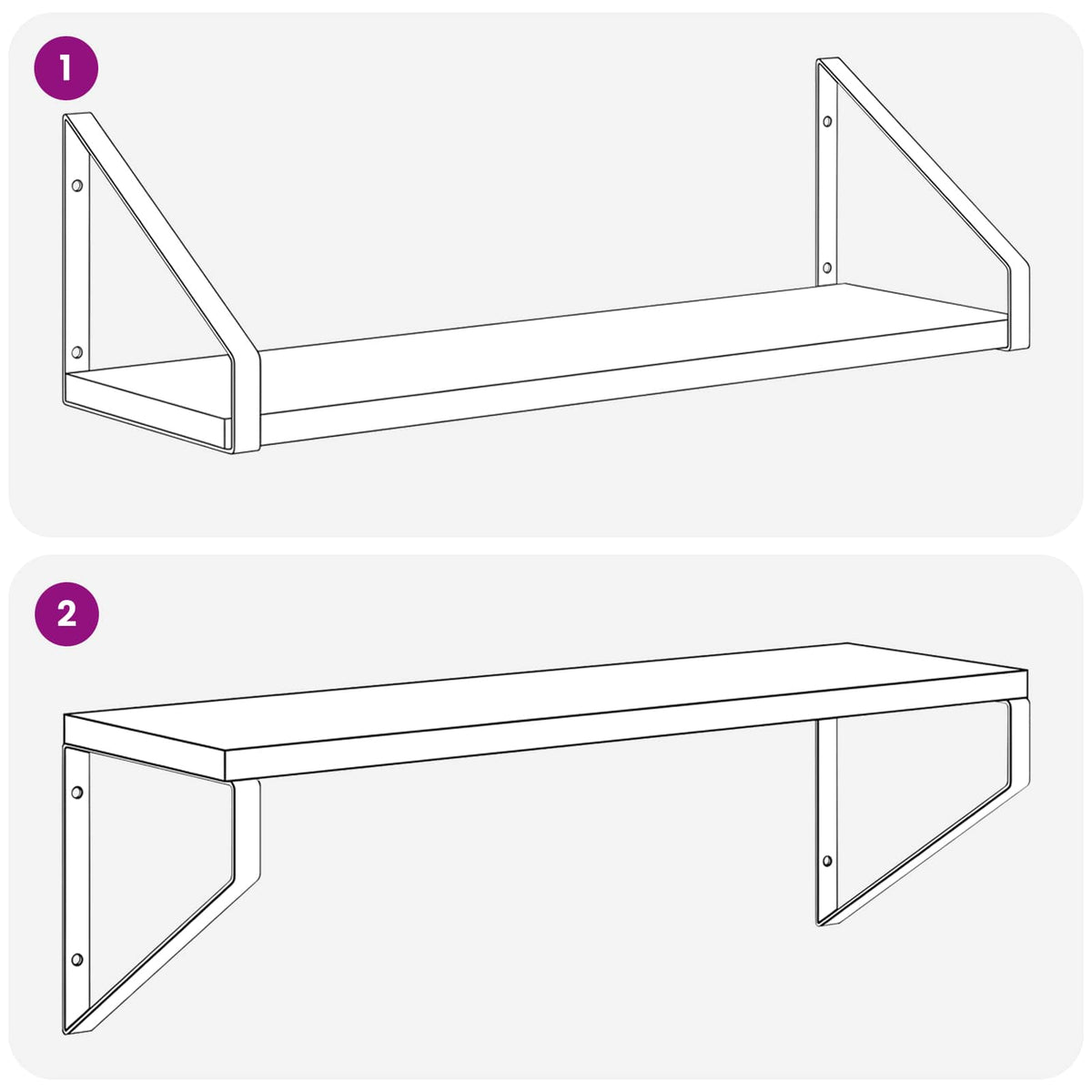 Wall Shelves 2 pcs White 50 x 16 x 15.5 cm