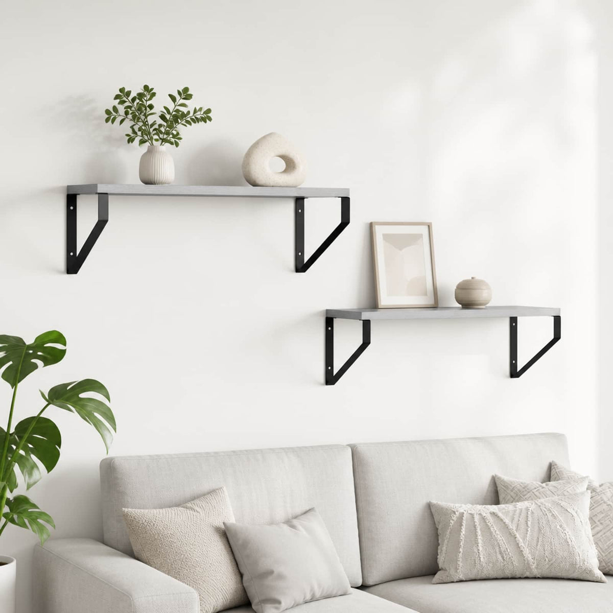 Wall Shelves 2 pcs Grey Sonoma 50 x 16 x 15.5 cm