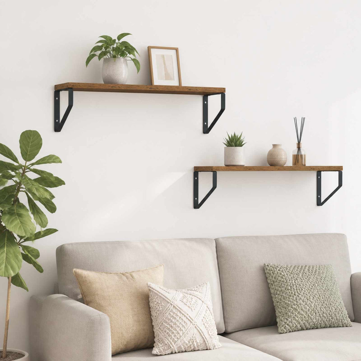 Wall Shelves 2 pcs Old Wood 50 x 16 x 15.5 cm