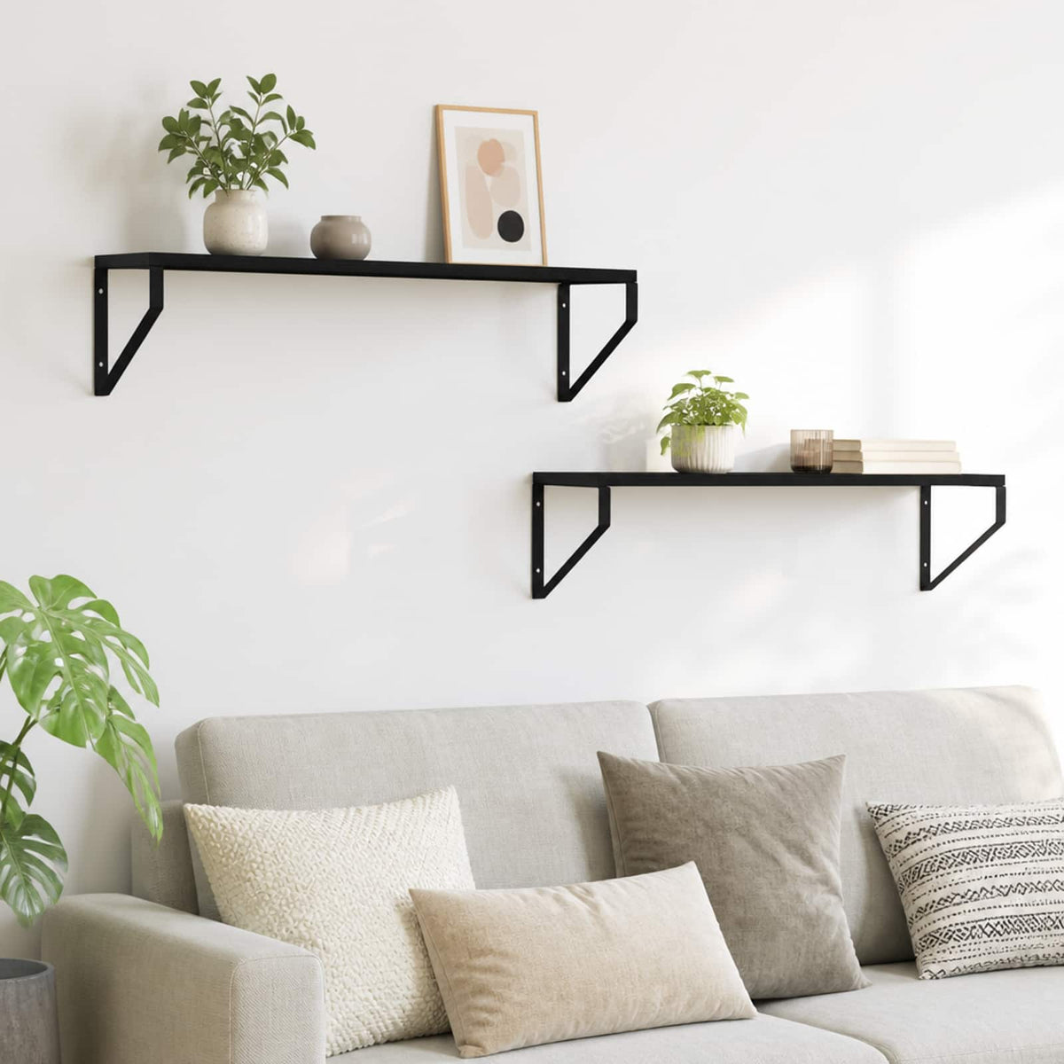 Wall Shelves 2 pcs Black Oak 60 x 16 x 15.5 cm