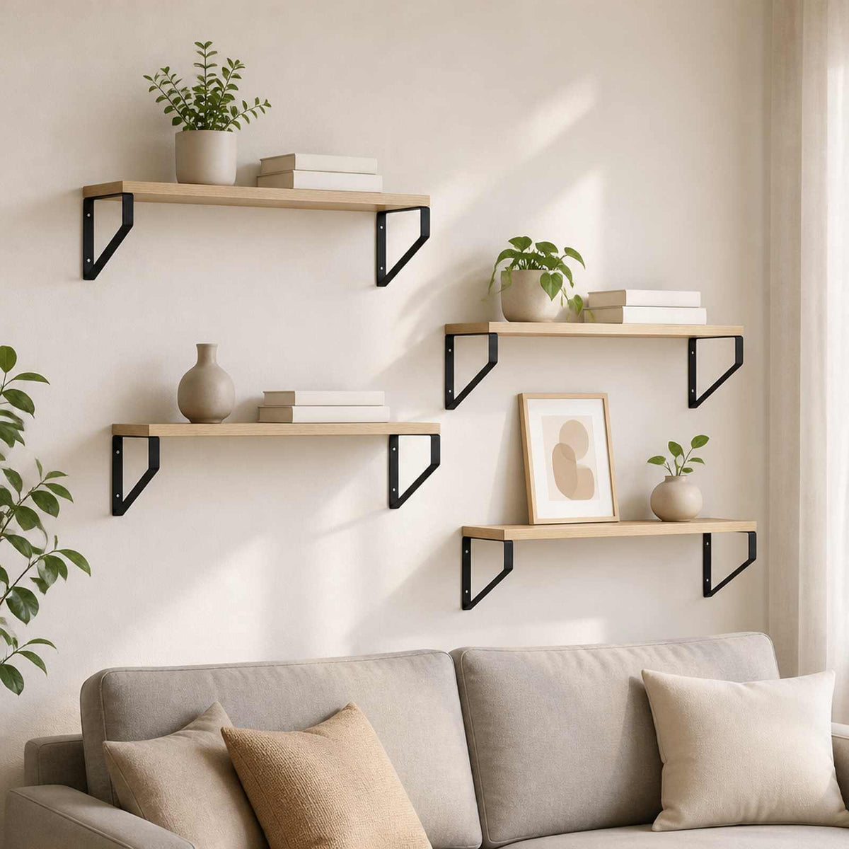 Wall Shelves 4 pcs Sonoma Oak 60 x 16 x 15.5 cm