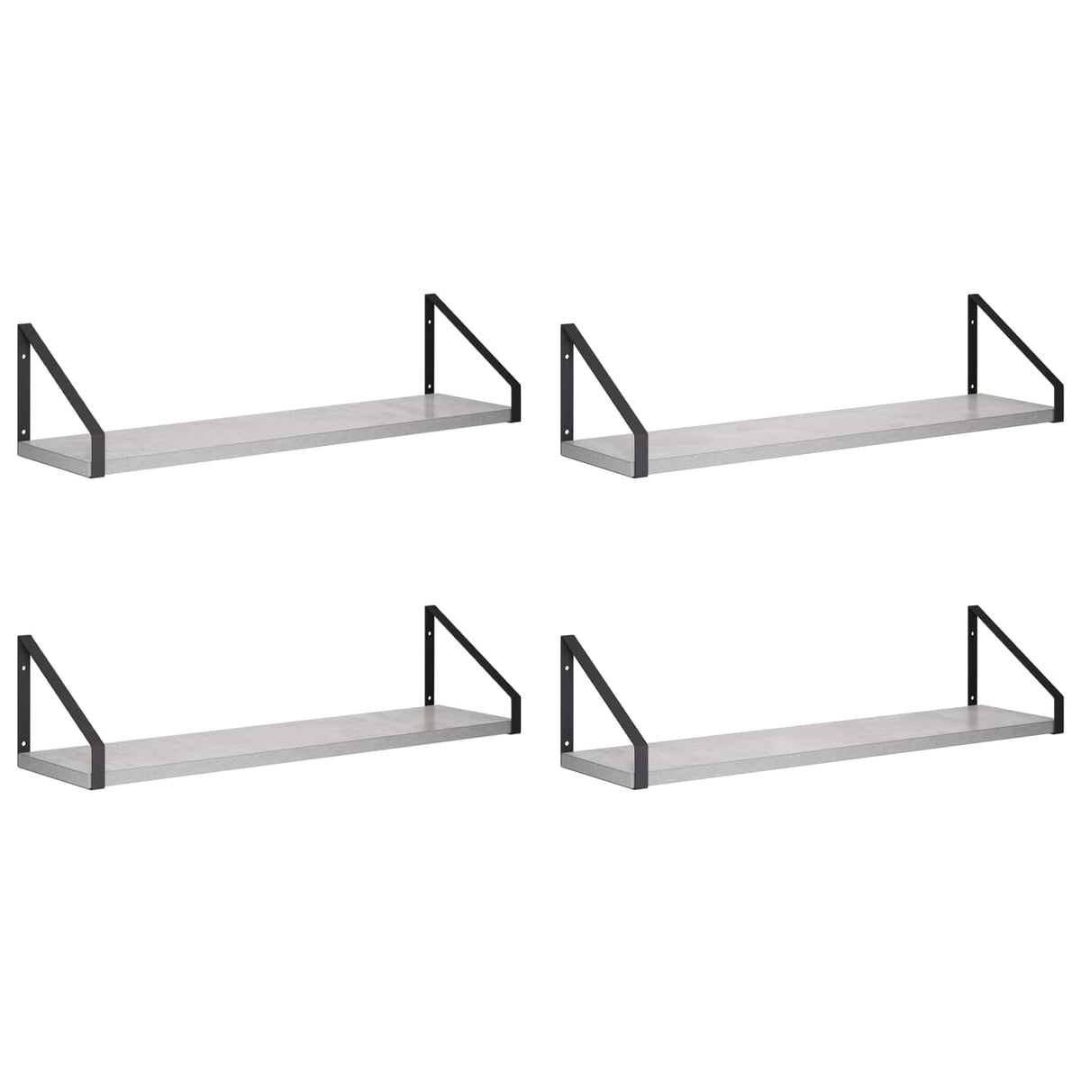 Wall Shelves 4 pcs Concrete Grey 60 x 16 x 15.5 cm