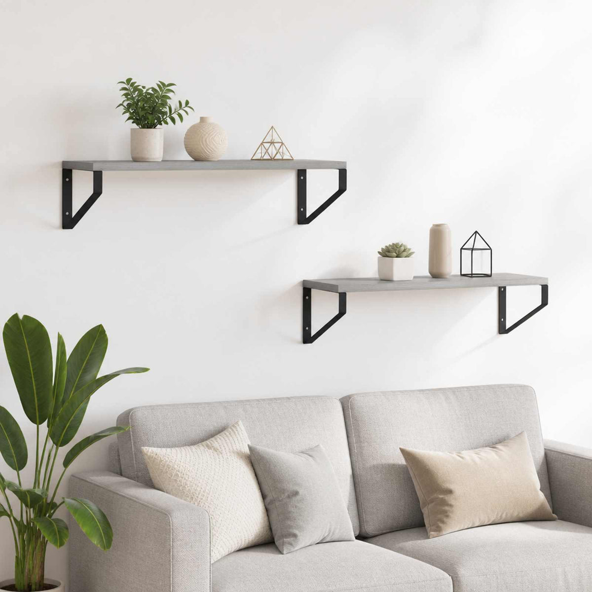 Wall Shelves 2 pcs Grey Sonoma 60 x 16 x 15.5 cm