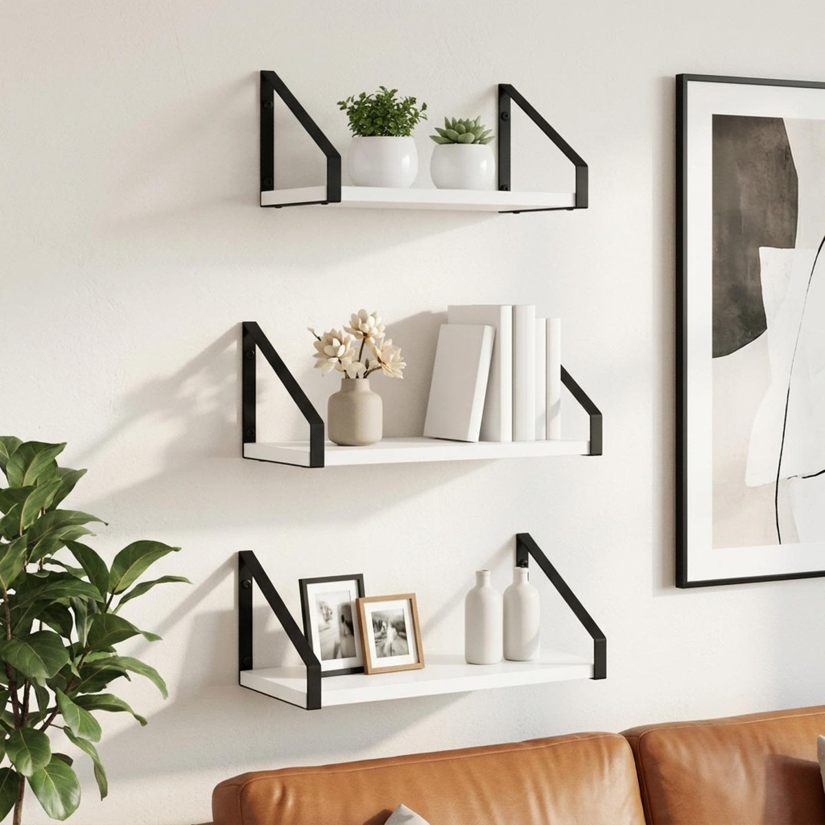 Wall Shelves 3 pcs White 40 x 16 x 15.5 cm