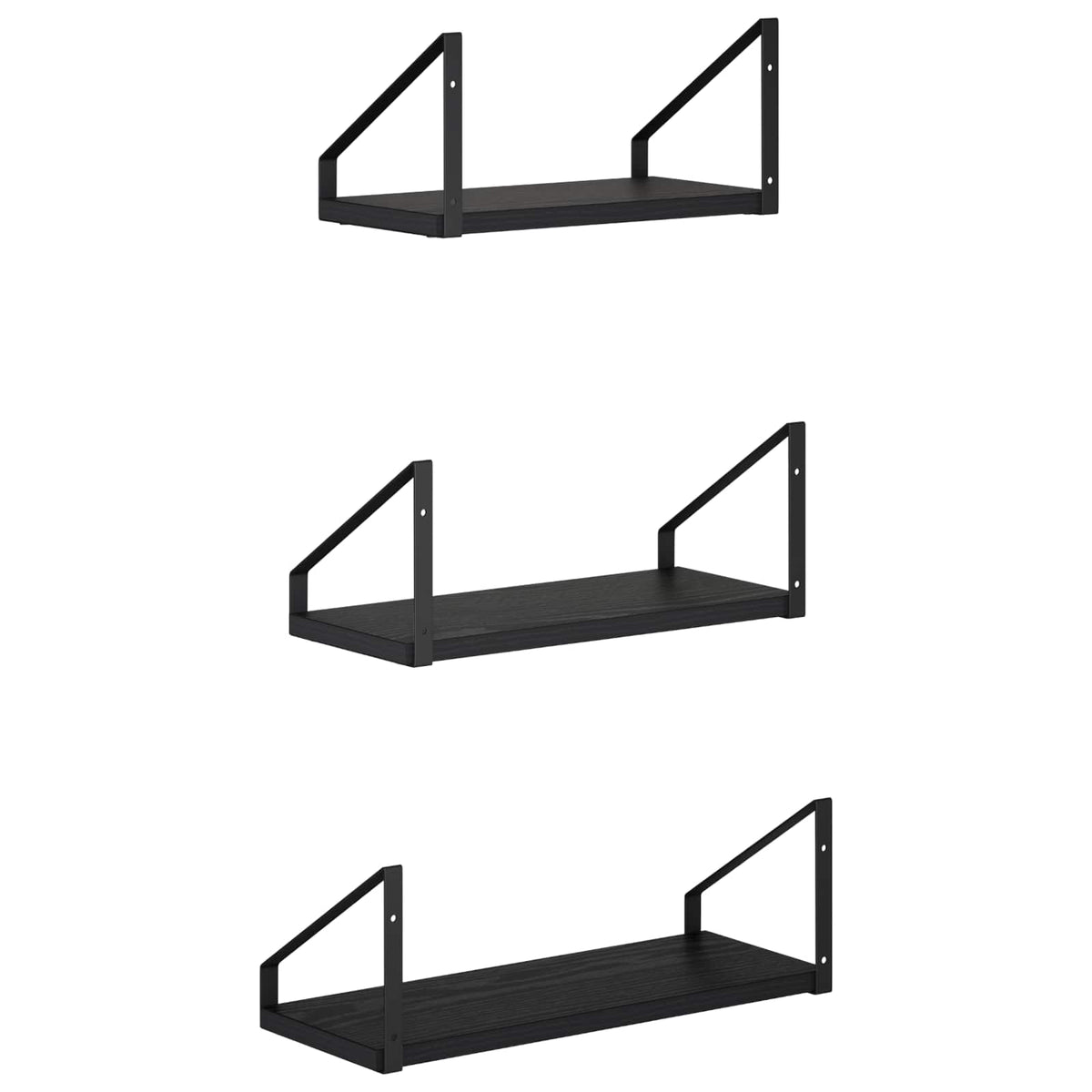Wall Shelves 3 pcs Black Oak 40 x 16 x 15.5 cm