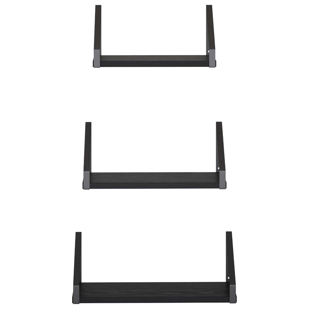 Wall Shelves 3 pcs Black Oak 40 x 16 x 15.5 cm