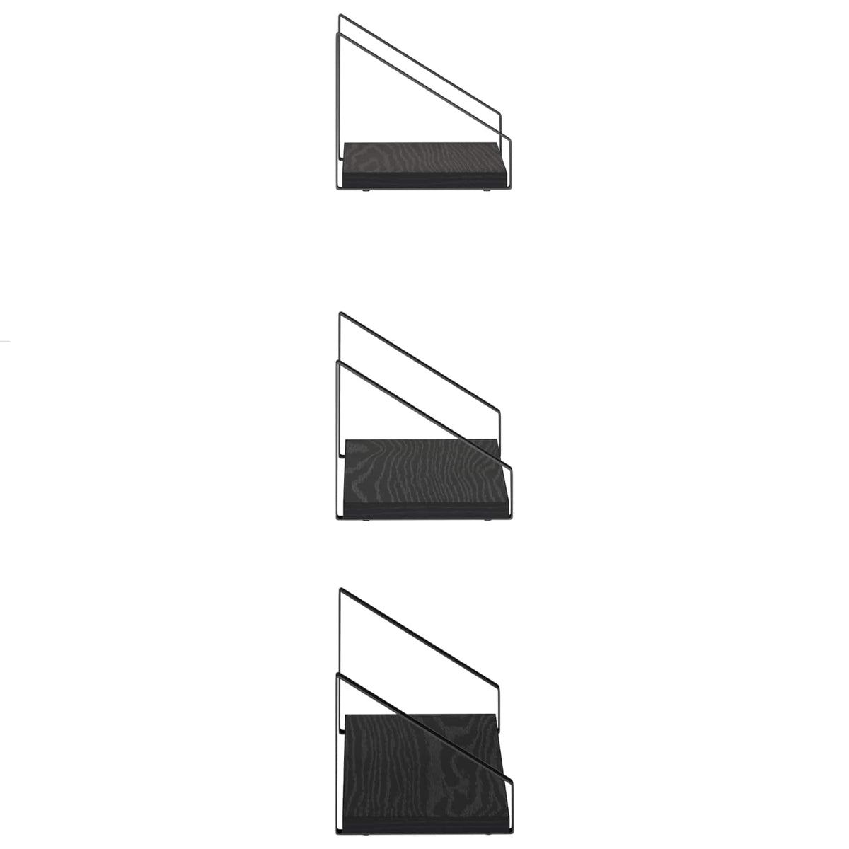 Wall Shelves 3 pcs Black Oak 40 x 16 x 15.5 cm
