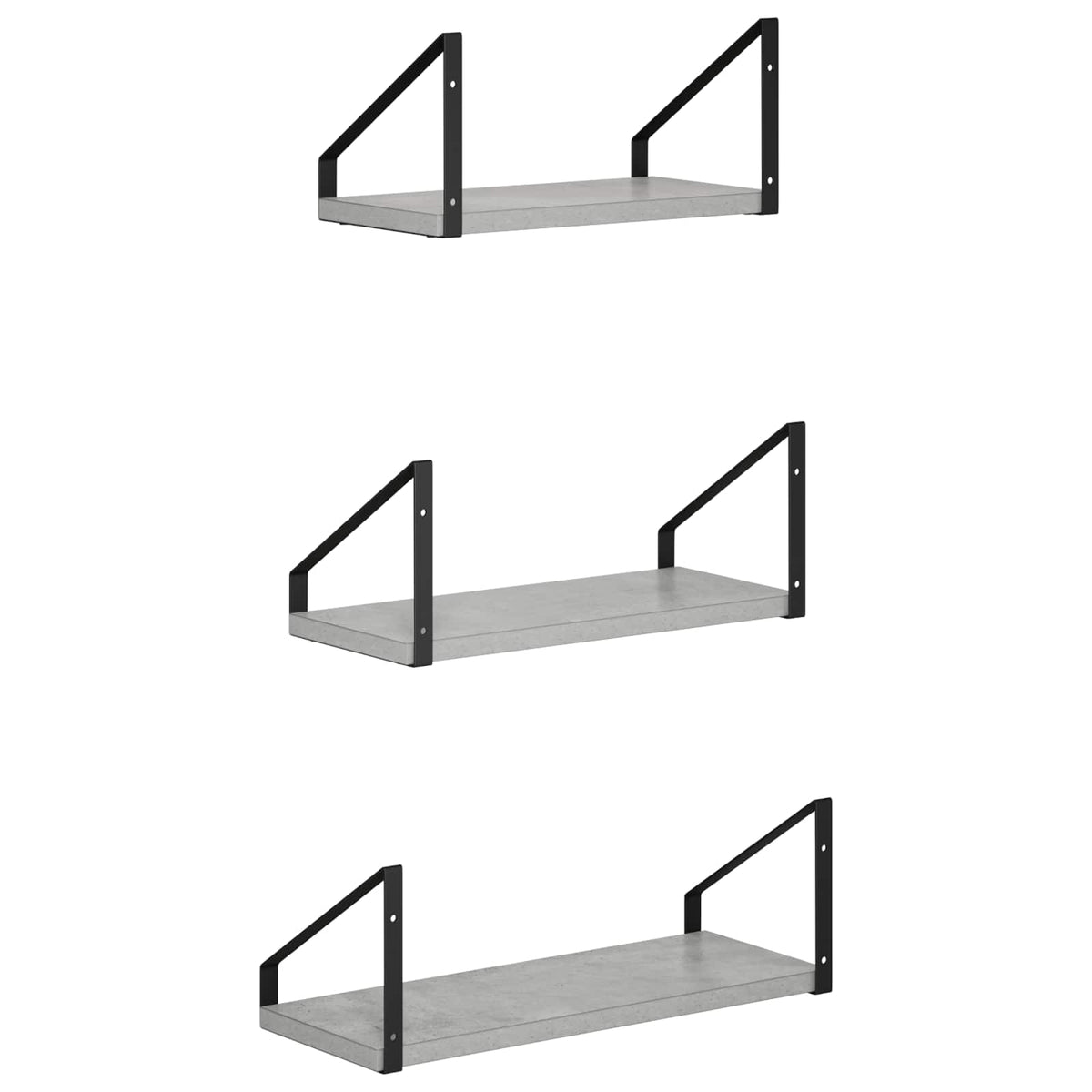 Wall Shelves 3 pcs Concrete Grey 40 x 16 x 15.5 cm