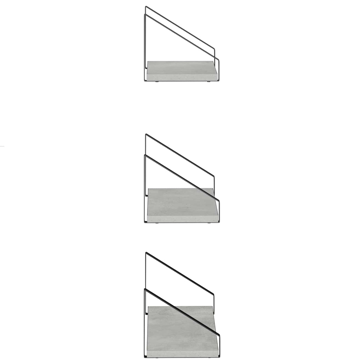 Wall Shelves 3 pcs Concrete Grey 40 x 16 x 15.5 cm