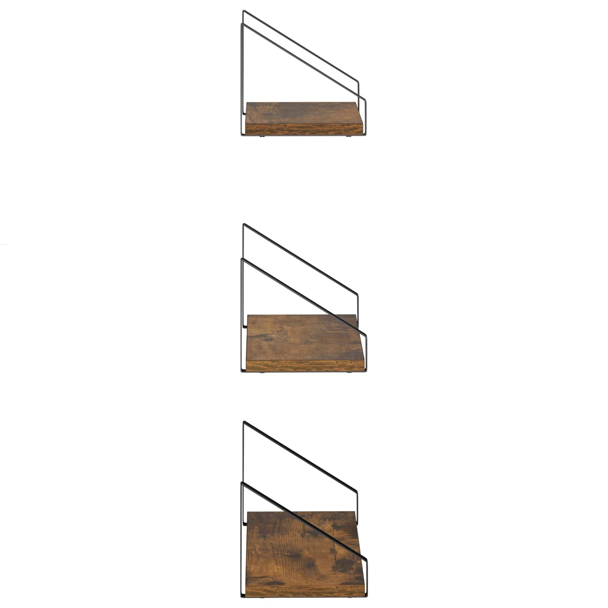 Wall Shelves 3 pcs Smoked Oak 40 x 16 x 15.5 cm