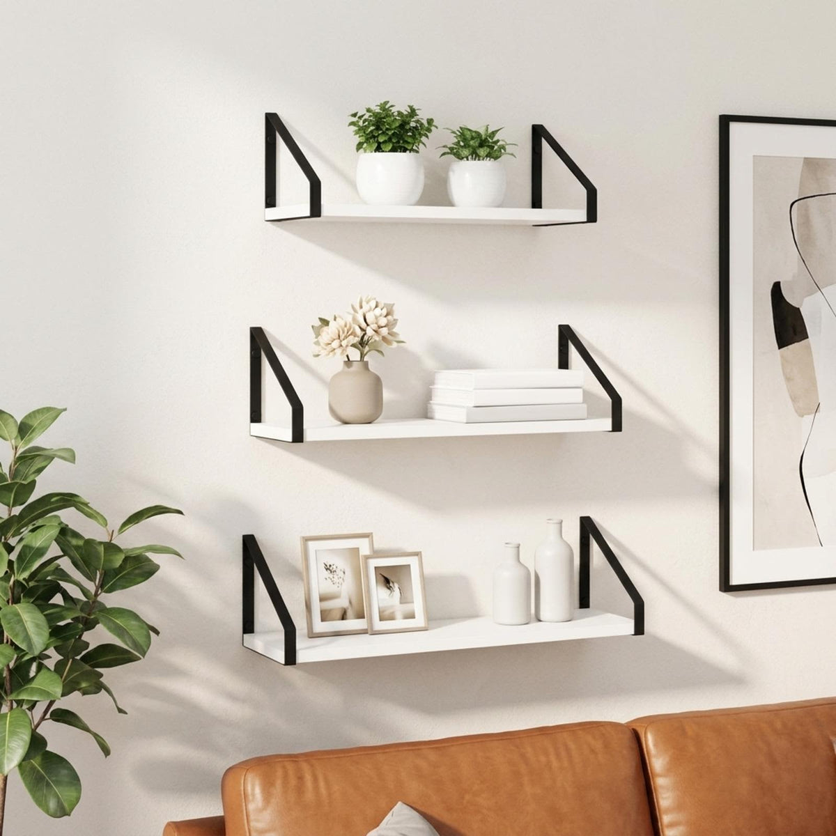 Wall Shelves 3 pcs White 60 x 16 x 15.5 cm