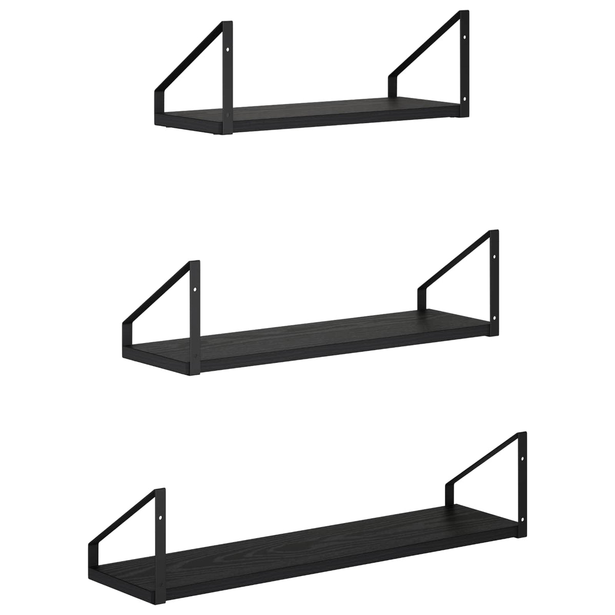 Wall Shelves 3 pcs Black Oak 60 x 16 x 15.5 cm