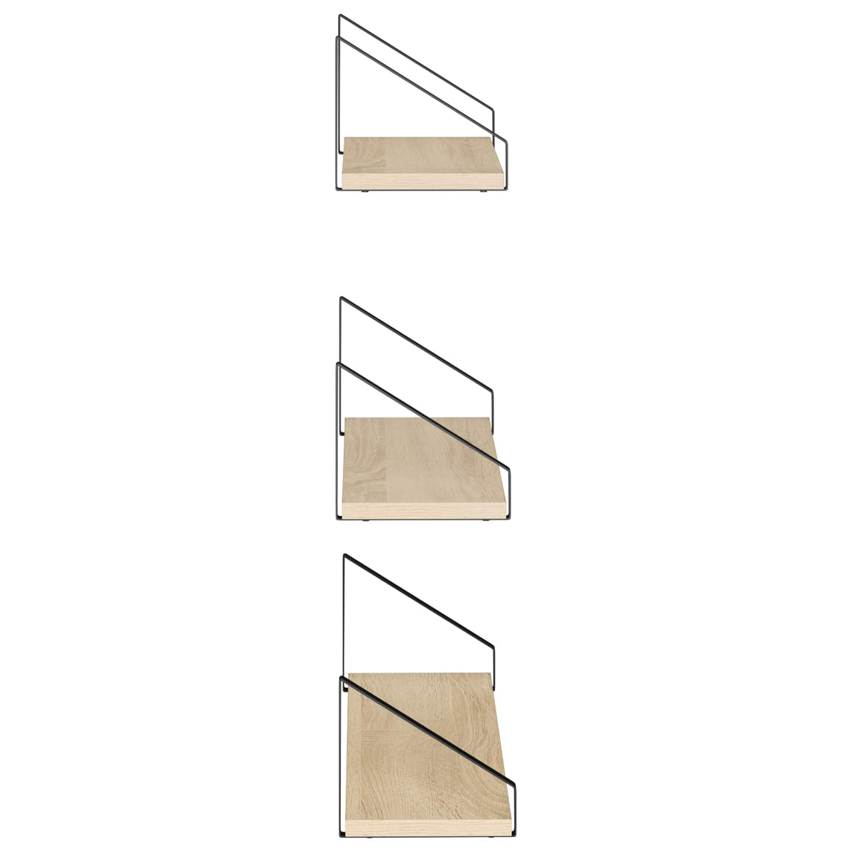 Wall Shelves 3 pcs Sonoma Oak 60 x 16 x 15.5 cm