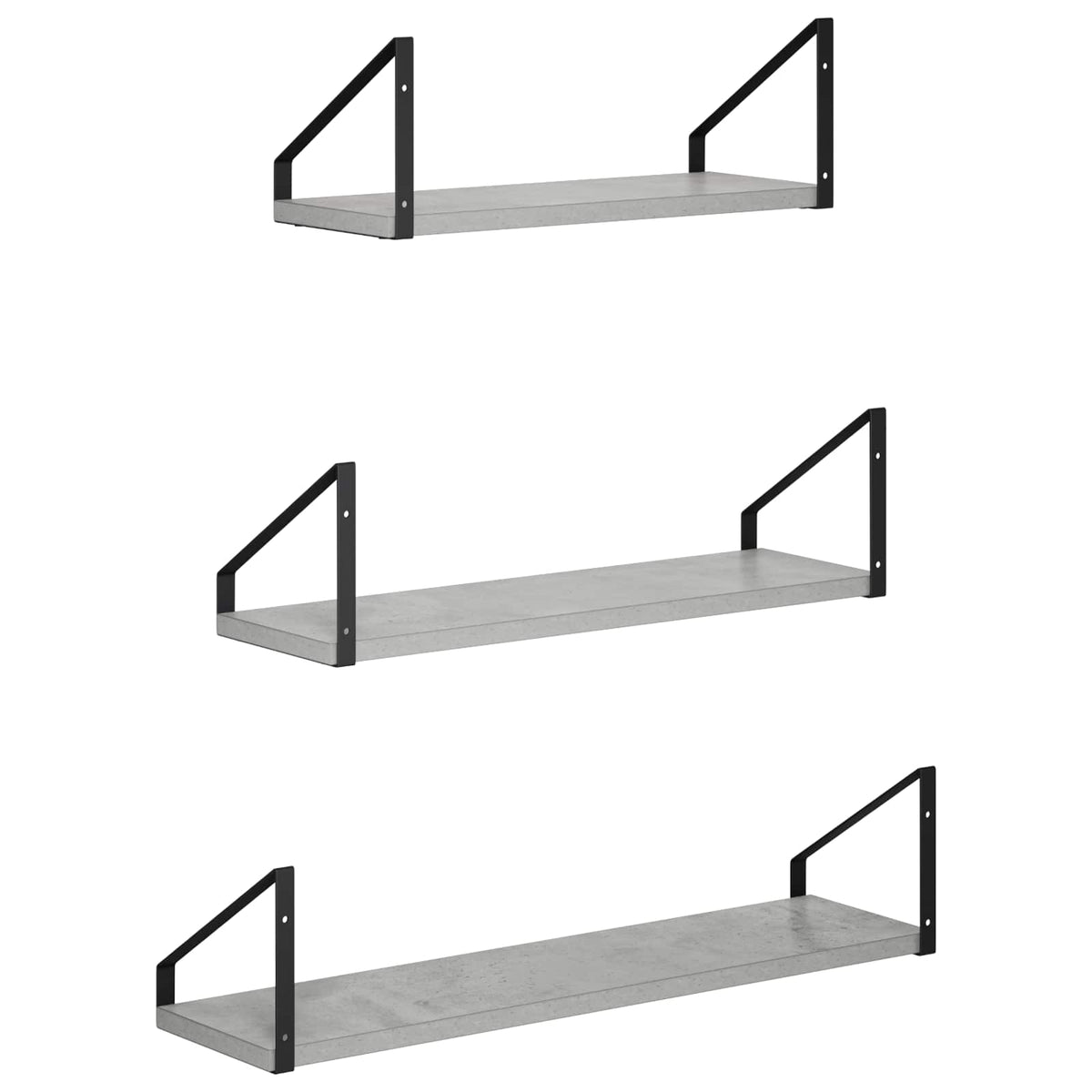 Wall Shelves 3 pcs Concrete Grey 60 x 16 x 15.5 cm