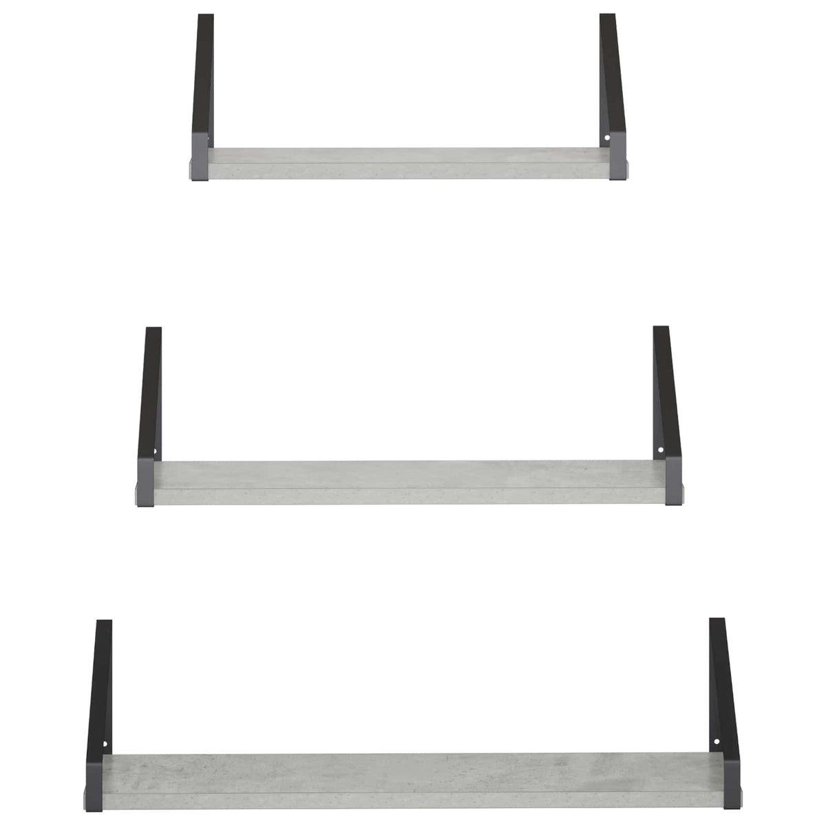Wall Shelves 3 pcs Concrete Grey 60 x 16 x 15.5 cm