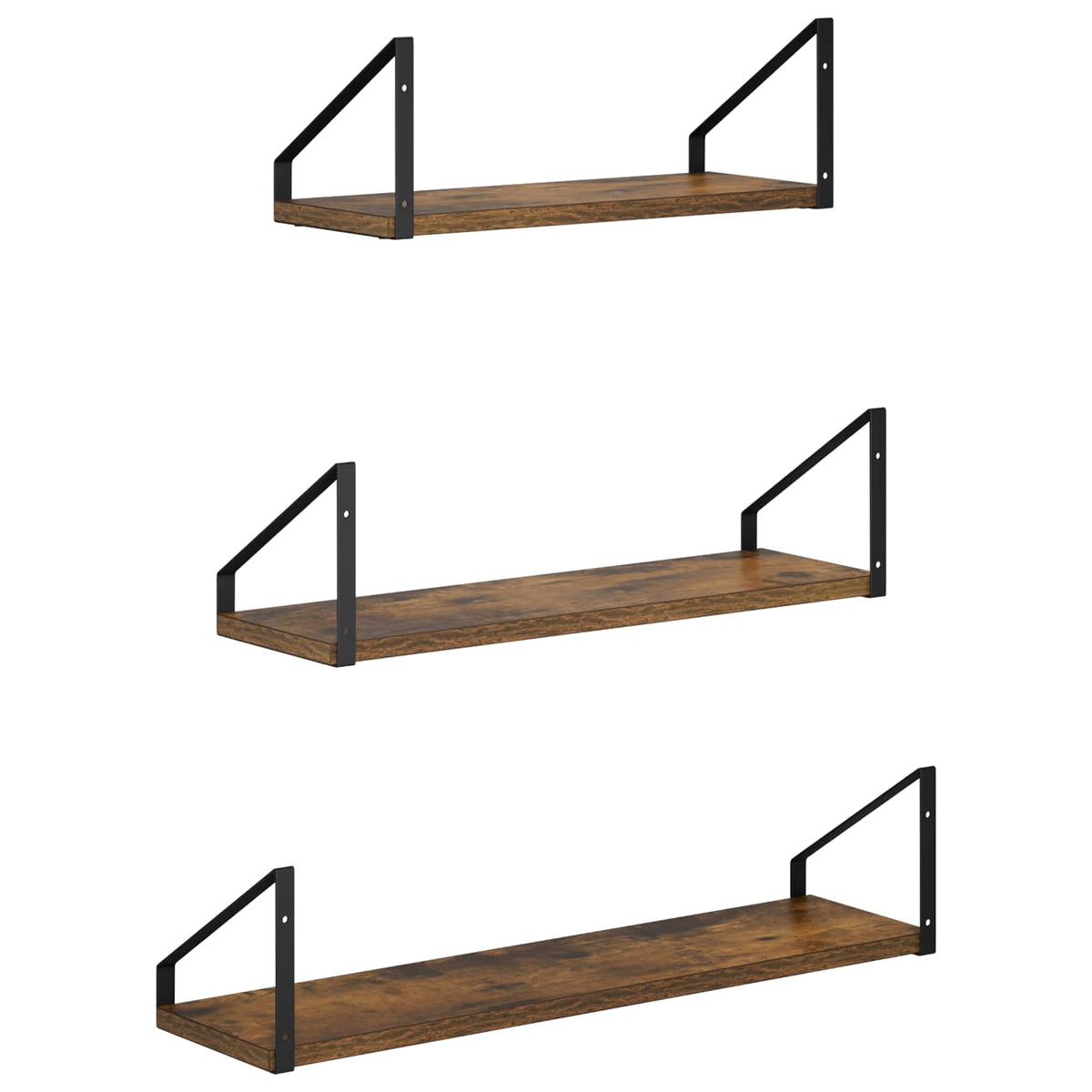 Wall Shelves 3 pcs Smoked Oak 60 x 16 x 15.5 cm