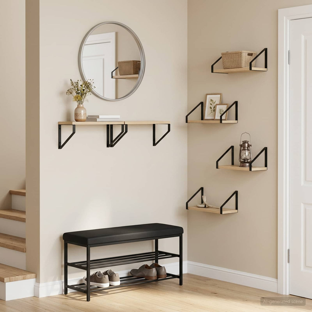 Wall Shelves 6 pcs Sonoma Oak 40 x 16 x 15.5 cm