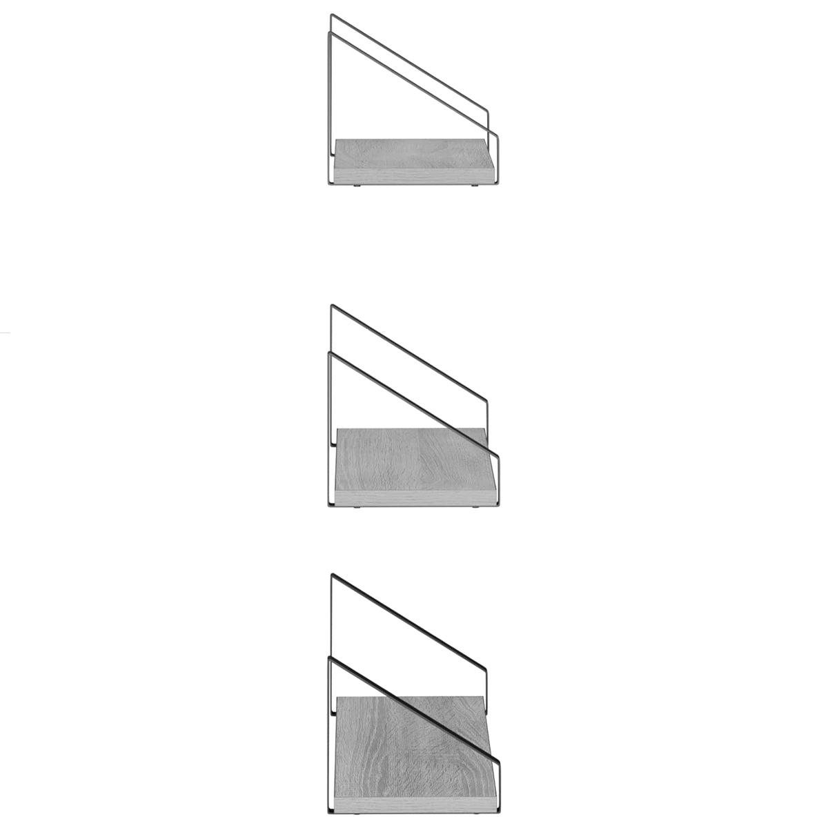 Wall Shelves 6 pcs Grey Sonoma 40 x 16 x 15.5 cm