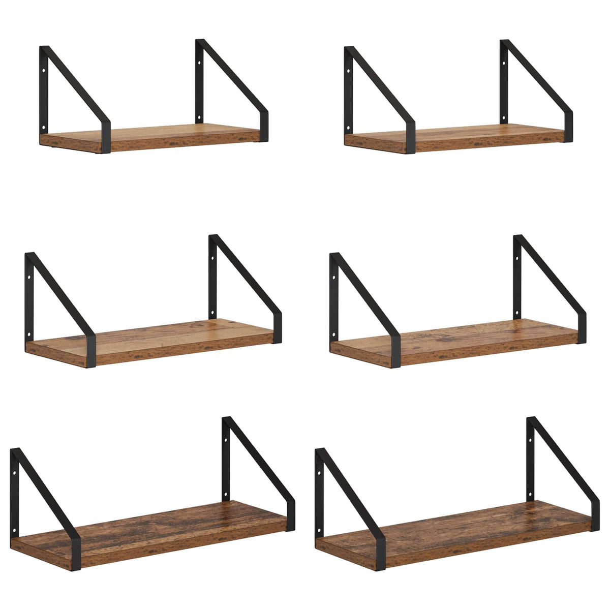 Wall Shelves 6 pcs Old Wood 40 x 16 x 15.5 cm