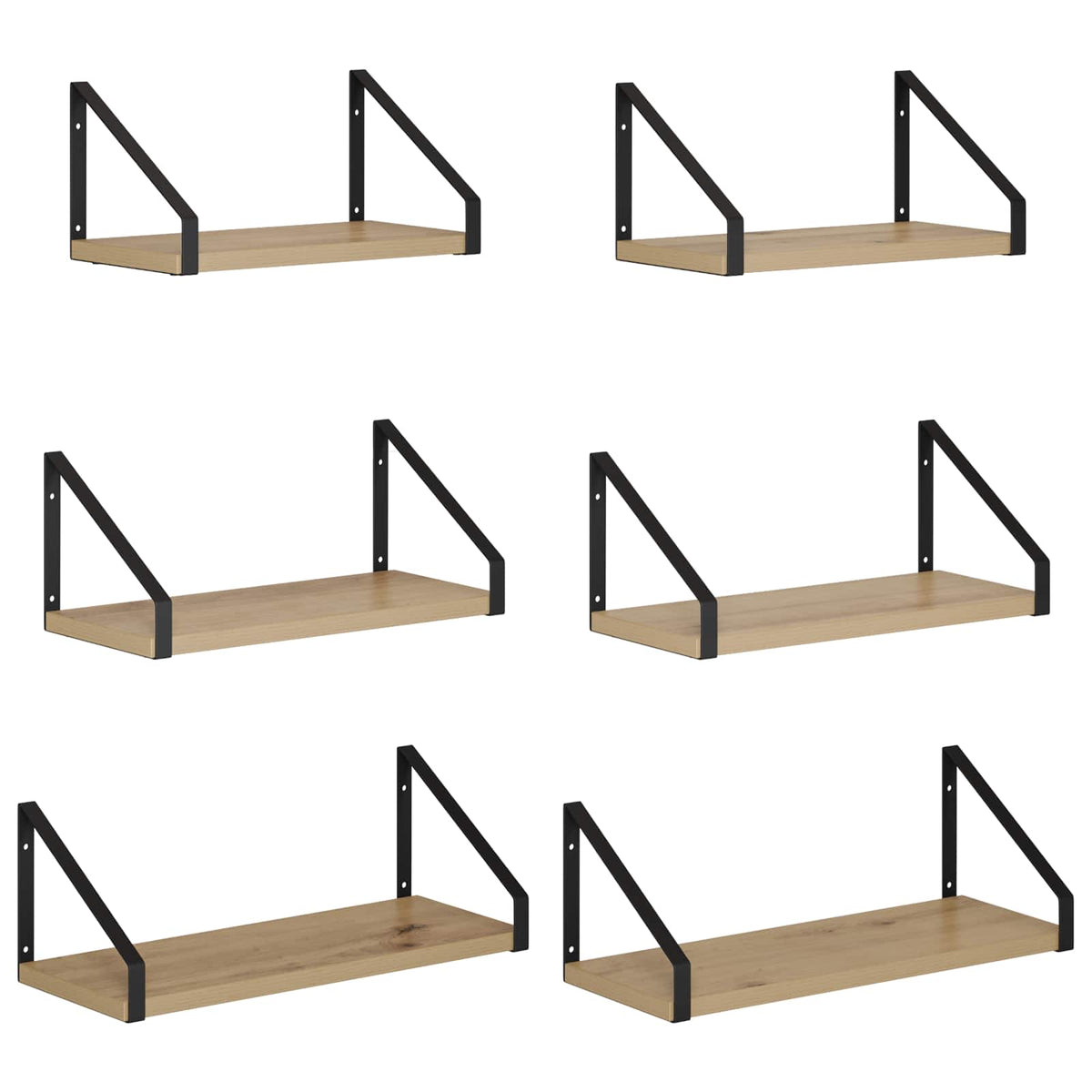 Wall Shelves 6 pcs Artisan Oak 40 x 16 x 15.5 cm