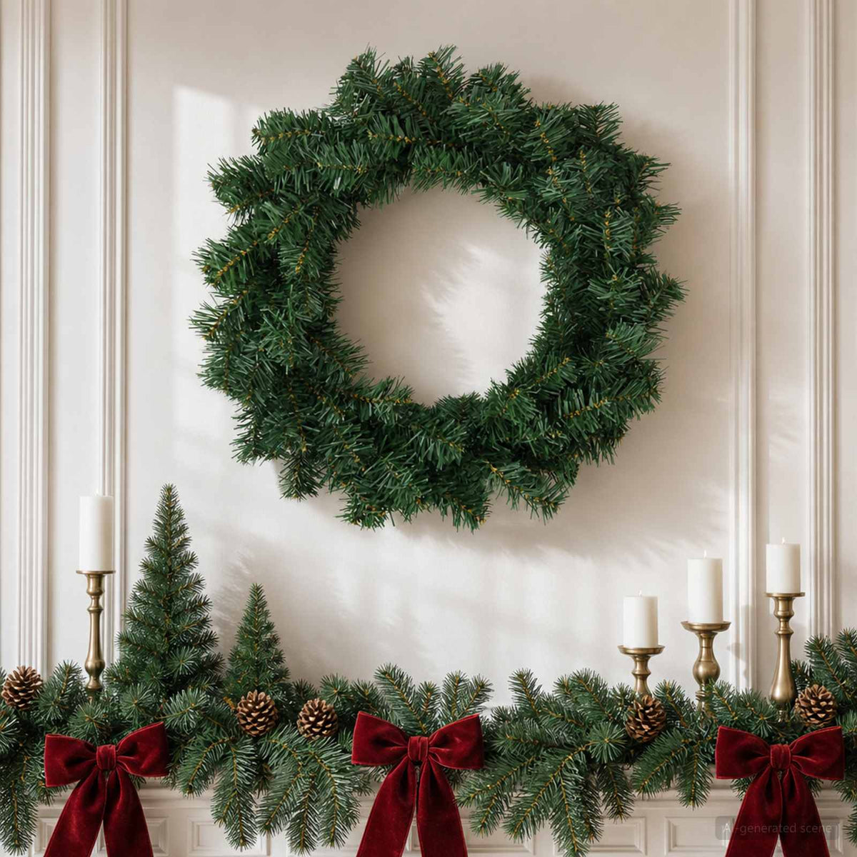 Christmas Wreath Green Dia. 50 cm PVC