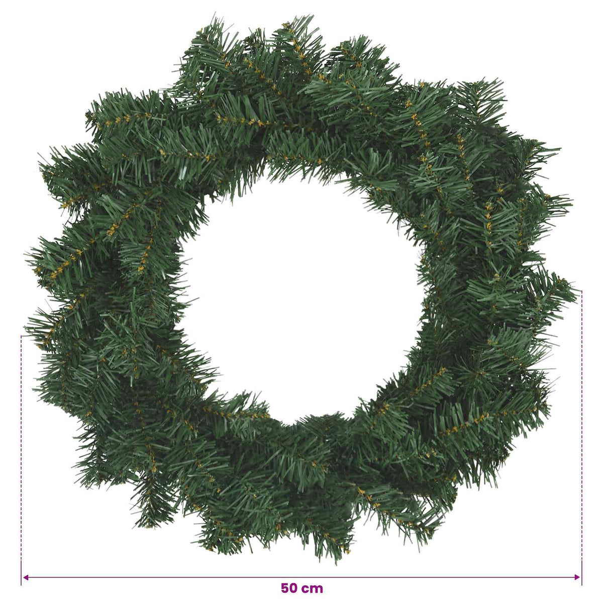 Christmas Wreath Green Dia. 50 cm PVC