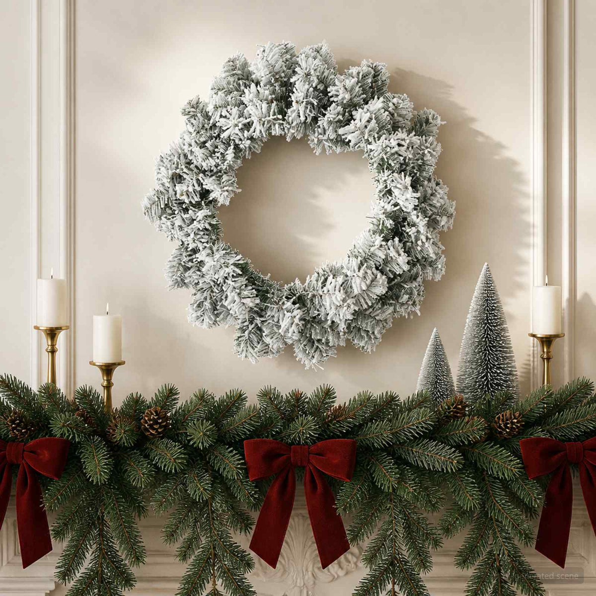 Christmas Wreath White Ø 50 cm PVC