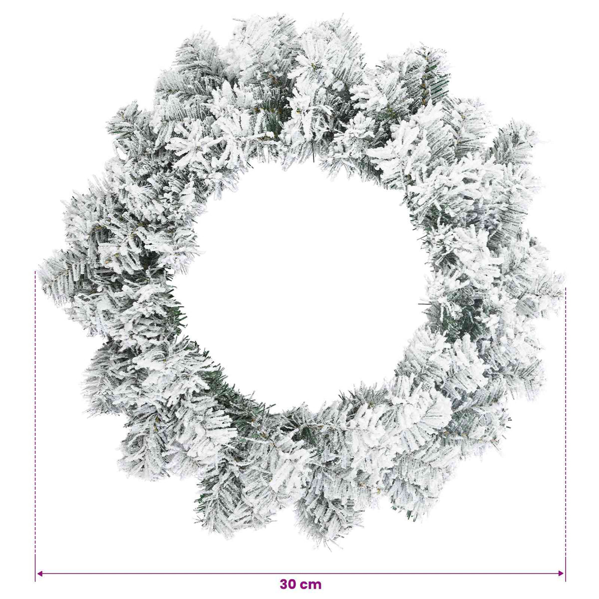 Christmas Wreath White Ø 30 cm PVC