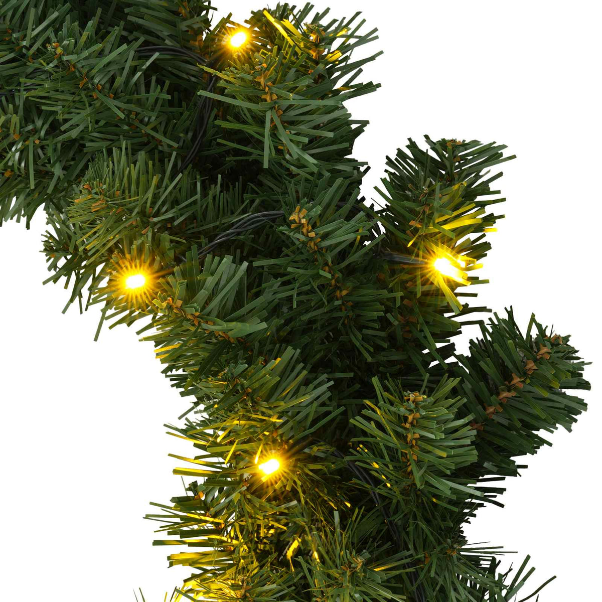 Christmas Wreath Green Dia. 50 cm PVC 25 LEDs